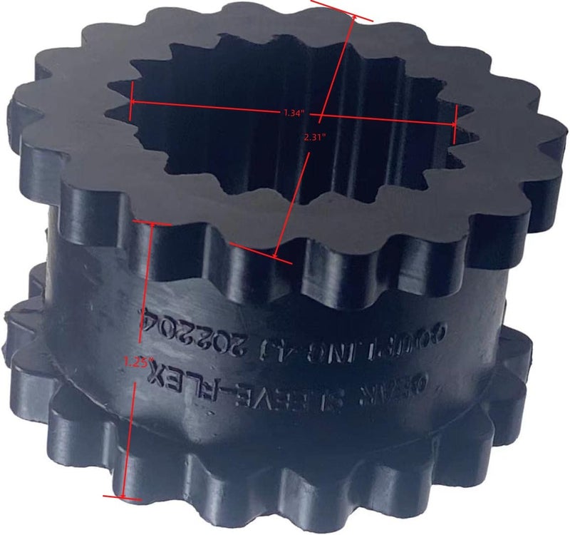 Zpcia 4JE Coupling Sleeve Elastomer Fits S-Flex Sure Flex Solid Design, 2.31'' OD, 1.34'' ID, 1.25"Height - Image 3